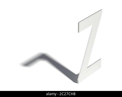Ombre portée font. 3D lettre Z. Banque D'Images