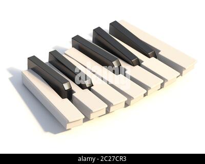 Clavier de piano abstrait non ordonné une octave 3D Banque D'Images