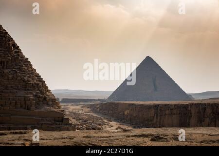 Pyramides de Gizeh Le Caire Egypte Banque D'Images