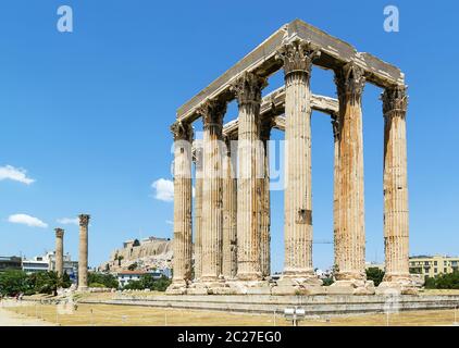 Temple de Zeus Olympien, Athènes Banque D'Images