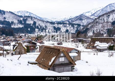 Villages historiques de Shirakawa-Go à Gifu, Japon Banque D'Images