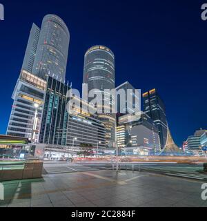 Centre de la ville de Nagoya la nuit à Nagoya, Japon Banque D'Images