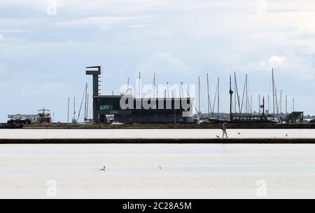 Port et la jetée dans la station de Nida. Lituanie Banque D'Images