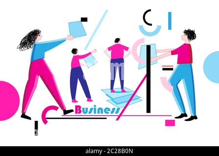 Gestionnaires de vecteurs avec des documents isolés sur un fond blanc Illustration de Vecteur