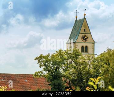 Ville catholique Église Paroissiale Mariä Heimsuchung, Meersburg au lac de Constance Banque D'Images