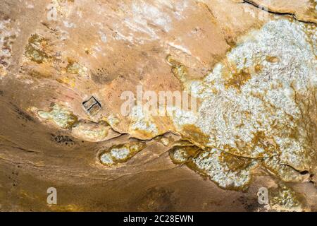 Paysage surréaliste de Hverir zone géothermique près du lac Mývatn, en Islande Banque D'Images