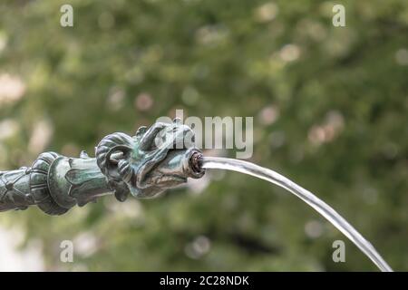 Gargoyle à la fontaine Lindavia, Lindau, lac de Constance Banque D'Images