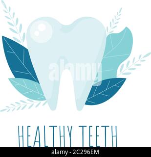 Dent saine. Hygiène dentaire buccale. Soins dentaires concept de vecteur de dent. Illustration de Vecteur
