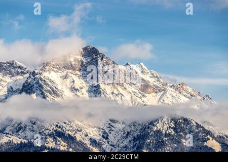 Neige montagnes en hiver, paysage, alpes, autriche Banque D'Images