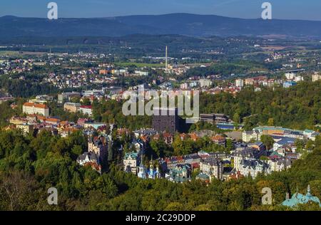 Vue sur Karlovy Vary, république tchèque Banque D'Images