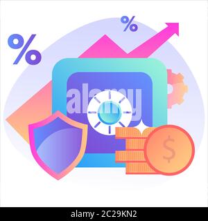 Bannière Web avec e-mail bleu et lettre décorée de feuilles et d'étoiles. Illustration de Vecteur