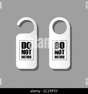 Vecteur réaliste ne pas déranger, la peine. Utilisé dans les hôtels et les motels. Vecteur sur arrière-plan isolé. SPE 10. Illustration de Vecteur