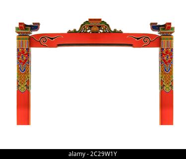 Porte de Temple bouddhiste isolée photo Banque D'Images