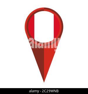 Pérou pointeur de carte emplacement de l'icône marqueur drapeau pin Banque D'Images