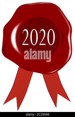 Un tampon ou le sceau de cire de 2020 avec une position pour un texte. Banque D'Images