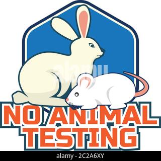 non testé sur des animaux, sans cruauté, pas de logo de test animal pour médecin ou clinique, illustration vectorielle Illustration de Vecteur