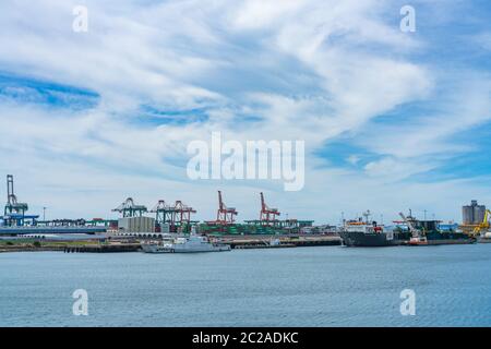 Le port de Taichung, deuxième plus grand port de Taïwan après le port de Kaohsiung. District de Wuqi, Taichung, Taïwan Banque D'Images