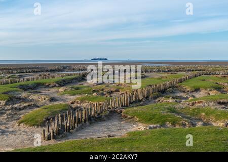 Île de Neuwerk en mer du Nord, dans la mer des Wadden, État fédéral de Hambourg, patrimoine mondial de l'UNESCO, Parc national zone II, Allemagne du Nord, Europe Banque D'Images