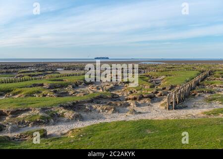 Île de Neuwerk en mer du Nord, dans la mer des Wadden, État fédéral de Hambourg, patrimoine mondial de l'UNESCO, Parc national zone II, Allemagne du Nord, Europe Banque D'Images