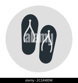 Icône Flip FLOPS. Pantoufles de plage pour les jours d'été. Illustration du vecteur de stock. Illustration de Vecteur