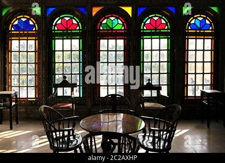 Musée Naranjestan et jardin botanique, célèbre endroit à visiter, à Shiraz. Banque D'Images