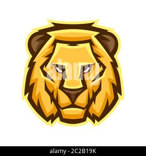Mascotte tête de lion stylisée. Illustration de Vecteur