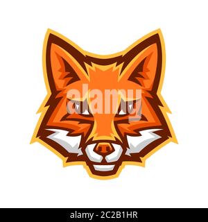 Tête de renard stylisée mascotte. Illustration de Vecteur