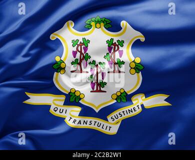 En agitant le drapeau de l'état de New York - Etats-Unis d'Amérique Banque D'Images