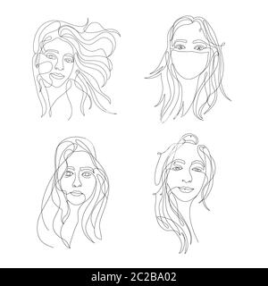 femme beauté minimaliste, illustration vectorielle Illustration de Vecteur