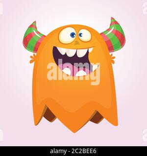 Mignon monstre de dessin animé. Monstre volant surpris. Illustration du vecteur Halloween Illustration de Vecteur