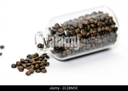 Des granules dans diverses formes et contenants Banque D'Images