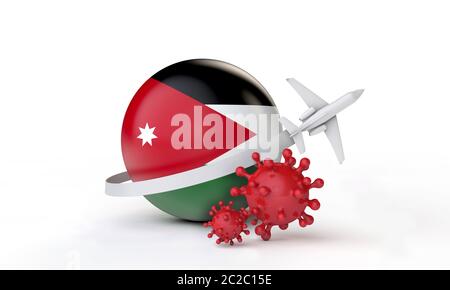 Jordan cononavirus Outbreak Travel concept. Rendu 3D. Banque D'Images