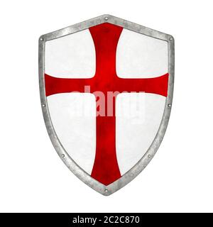 Shield templiers croix croisades christianisme catholicisme religion guerrier 3D Banque D'Images