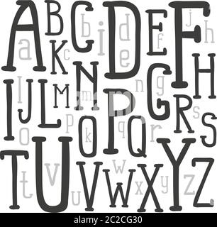 Alphabet Hipster dessiné à la main Illustration de Vecteur