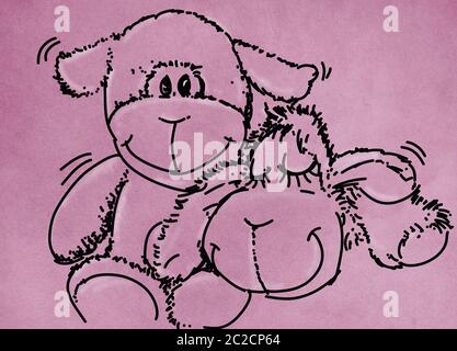 animaux, mascottes et jouets anciens Banque D'Images
