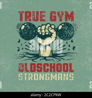 True Gym - affiche de sport vintage pour un club de fitness Illustration de Vecteur