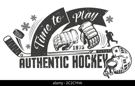 Concept monochrome de hockey Illustration de Vecteur