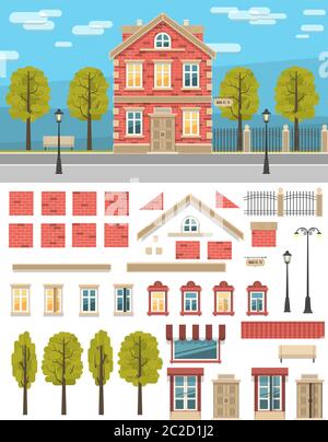 créer une maison vintage Illustration de Vecteur