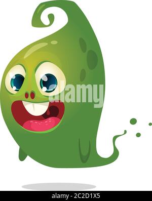 Monstre volant de dessin animé. Illustration vectorielle Halloween d'un monstre excité Illustration de Vecteur