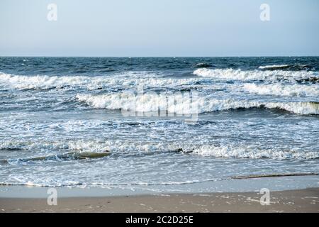 La magnifique plage de la station balnéaire de Zinnowitz, sur l'île de Usedom. Banque D'Images