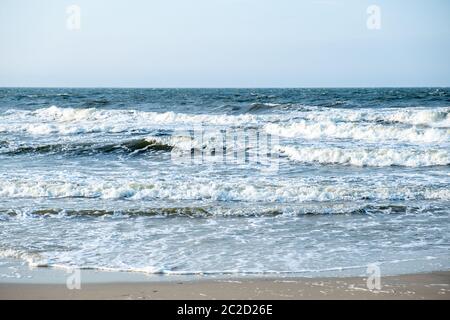 La magnifique plage de la station balnéaire de Zinnowitz, sur l'île de Usedom. Banque D'Images