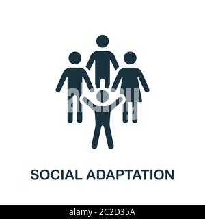 Icône adaptation sociale. Élément simple de la collection développement enfant. Icône adaptation sociale créative pour la conception de sites Web, les modèles, les infographies et Illustration de Vecteur