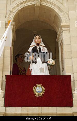 Le défilé des Géants, Mare de Déu de Gràcia festival, Mahon/Mao, Minorque, Iles Baléares, Espagne. Banque D'Images