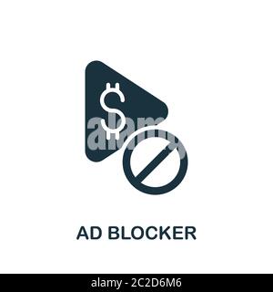 Icône de Bloqueur d'annonce. Élément simple de la collection de marketing de contenu. Icône Creative ad Blocker pour la conception Web, les modèles, les infographies et plus encore Illustration de Vecteur