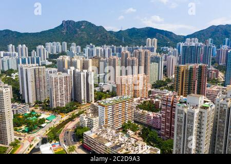 Wong Tai Sin, Hong Kong 12 mai 2019 : photo panoramique de la ville de Hong Kong Banque D'Images