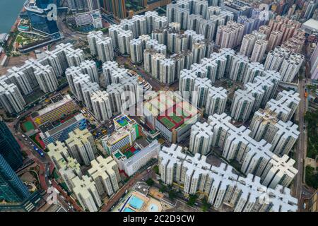 Hung Hom, Hong Kong 15 mai 2019: Vue aérienne du quartier résidentiel de Hong Kong Banque D'Images