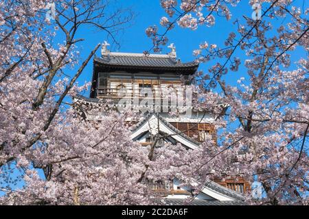 Le château d'Hiroshima est un château situé à Hiroshima, au Japon. Il a été construit dans les années 1590, mais a été détruit par l'attentat à la bombe atomique le 6 août 1945. C'était r Banque D'Images