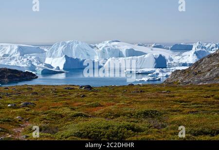 Landschaft beim Eisfjord à Ilulissat, Grönland Banque D'Images