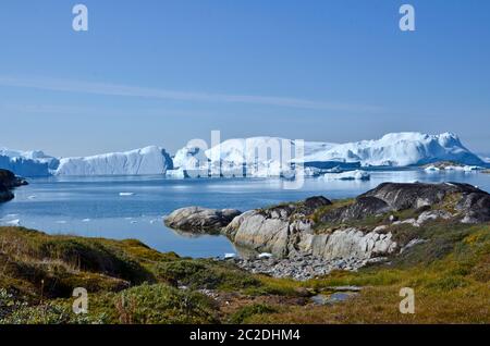 Landschaft beim Eisfjord à Ilulissat, Grönland Banque D'Images