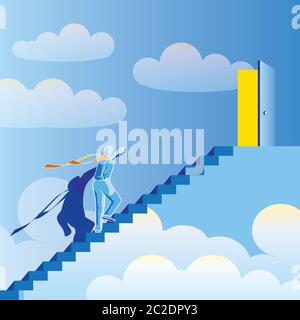 abstrait, stylisé vecteur composition escalier au ciel. À la fin du monde. Illustration de Vecteur